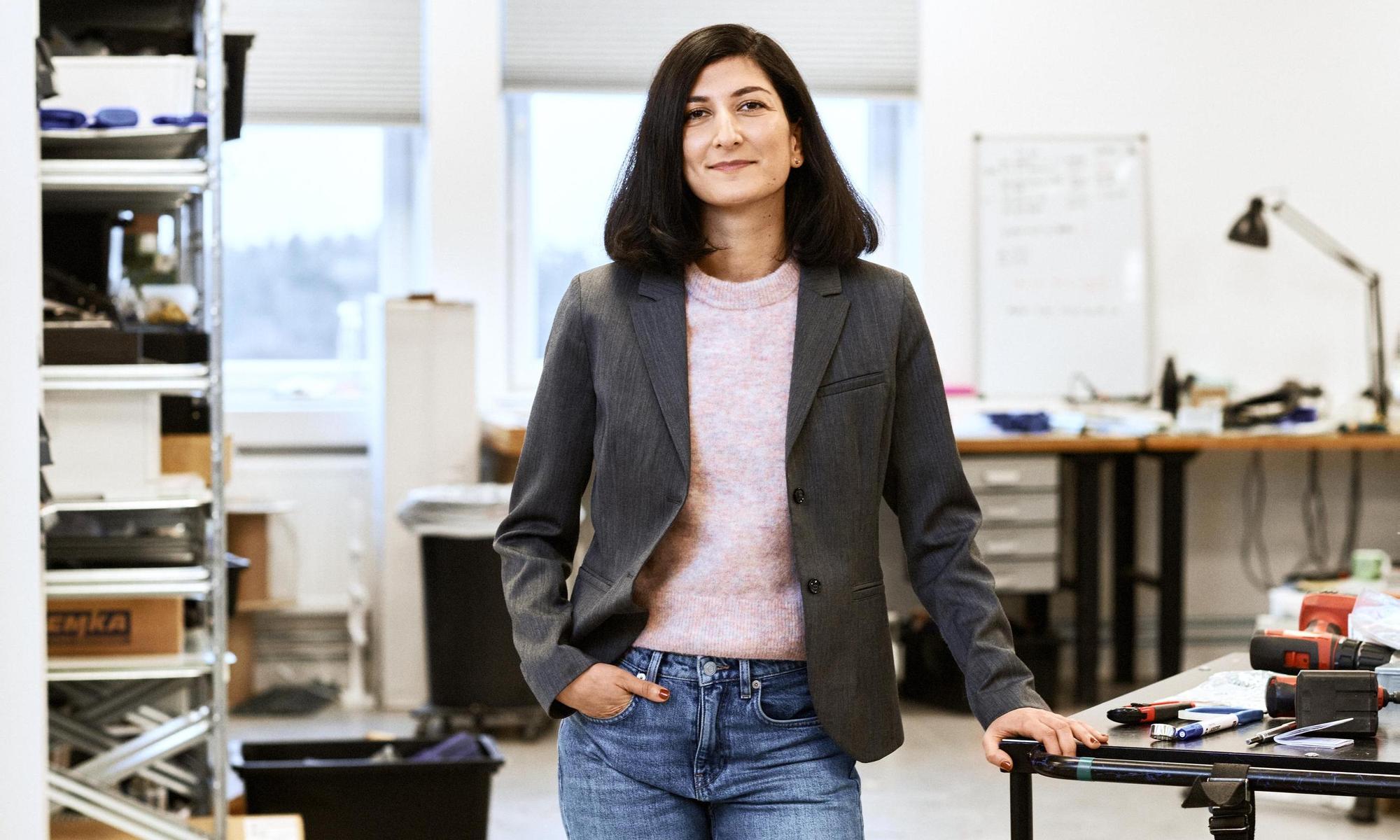 Female standing in office