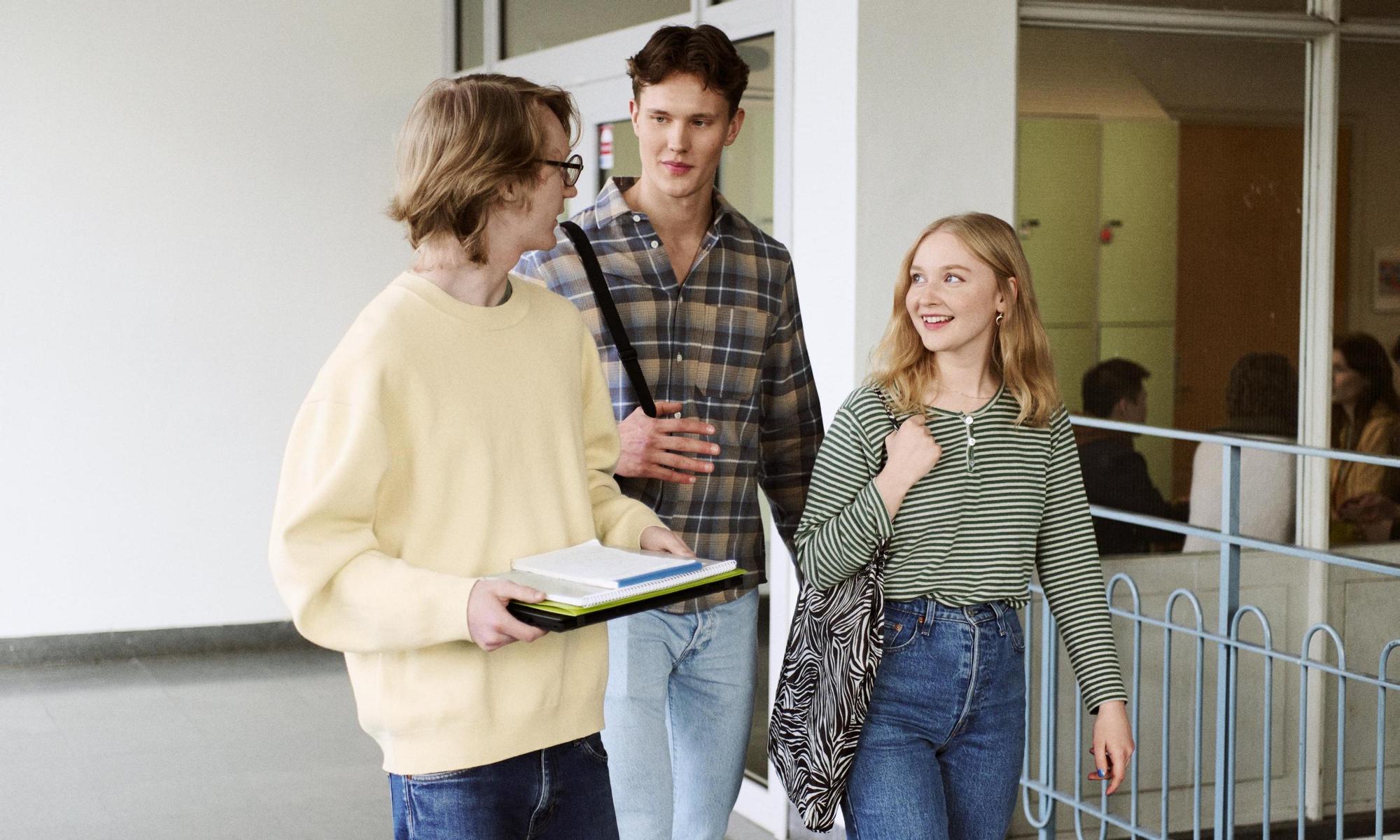 Students on their way to class